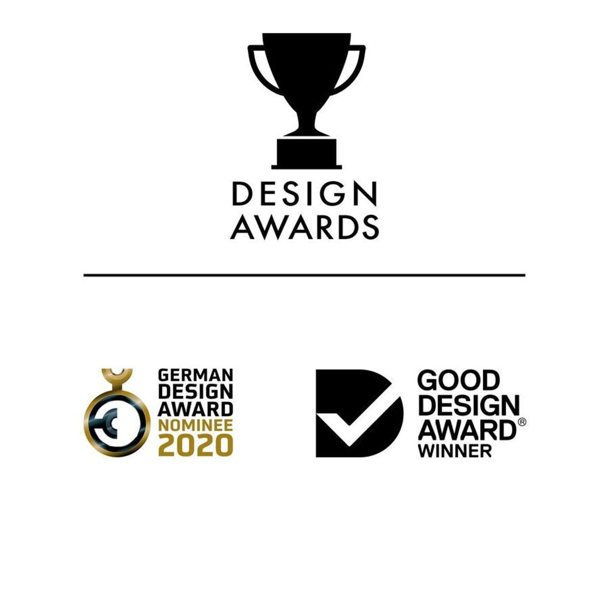 Design Awards. German Design Award Nominee 2020. Good Design Award Winner.