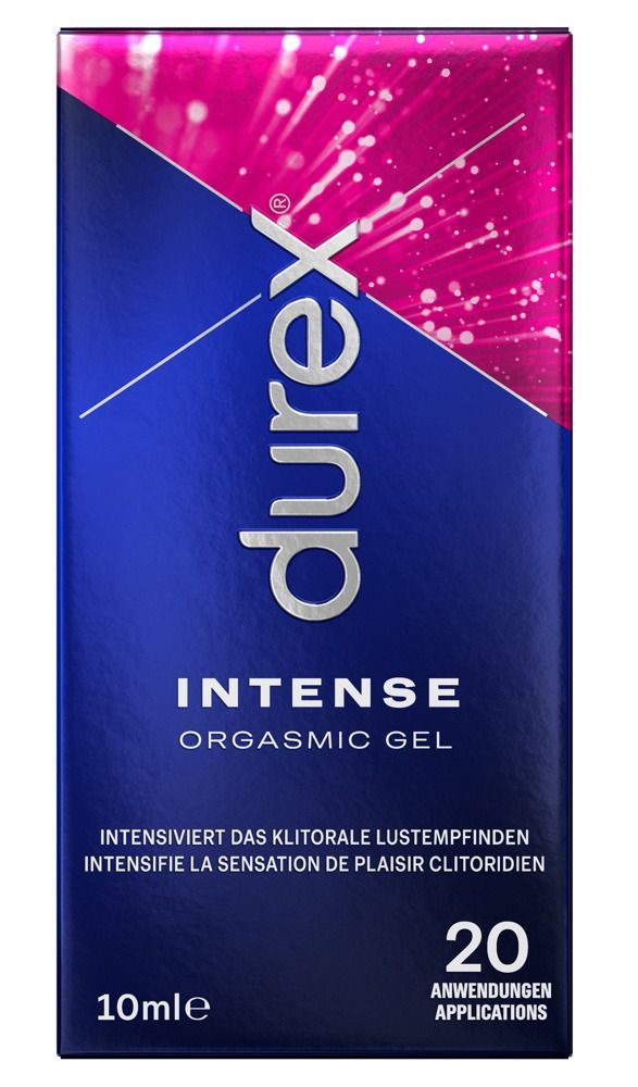 Durex Intense Orgasmic Gel 10ml Packung mit Fläschchen.