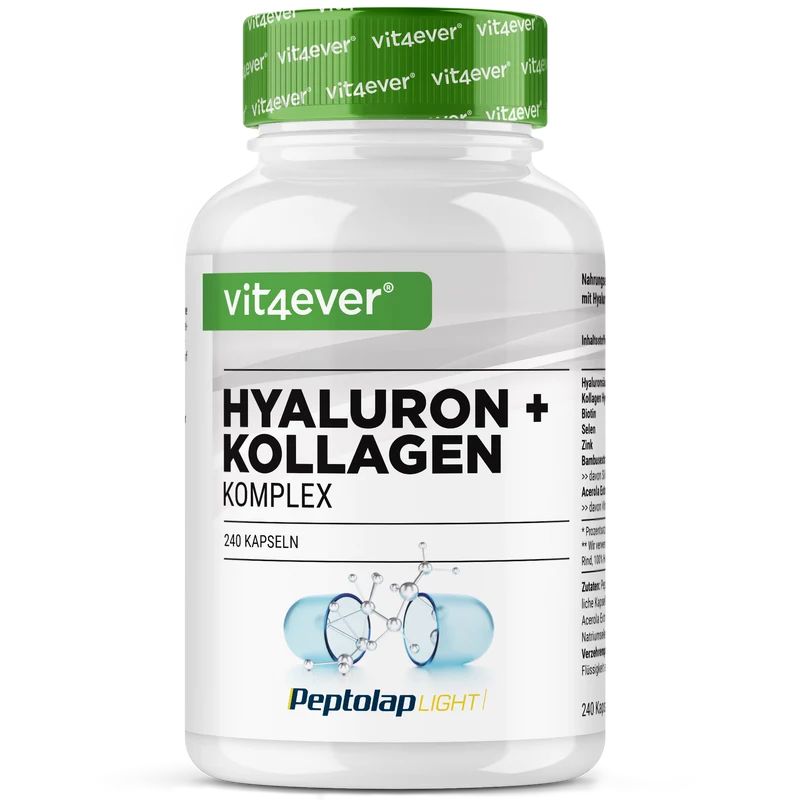 Vit4ever Hyaluron + Kollagen Komplex Kapseln, 240 Stück.