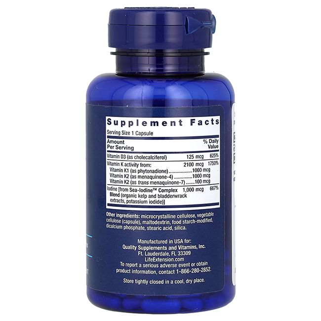 Life Extension Vitamine D und K mit Seejod