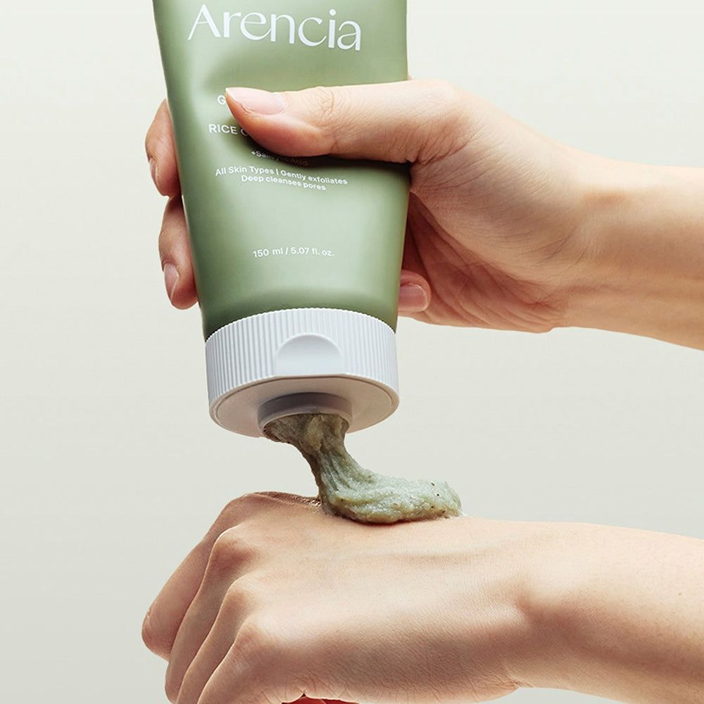 ARENCIA Green Tea + LHA Deep Pore Rice Cake Cleanser
