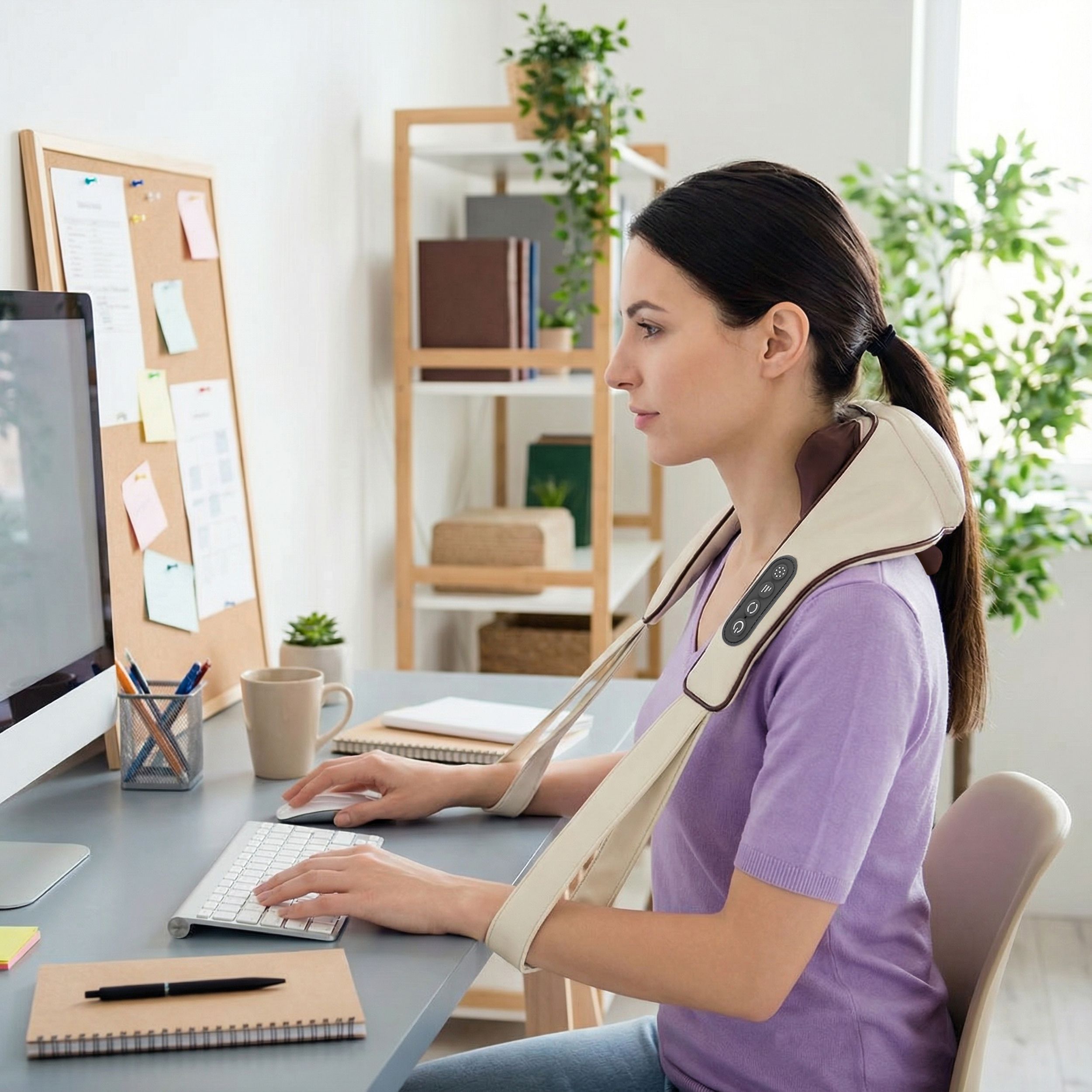 Shiatsu-Nacken- & Schultermassagegerät mit Wärme –Tiefenmassage für Nacken, Rücken & Halswirbelsäule