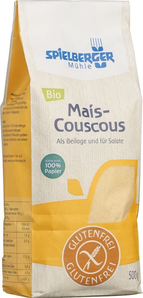 Spielberger Mais-Couscous, 500g Beutel, glutenfrei, Bio-zertifiziert.