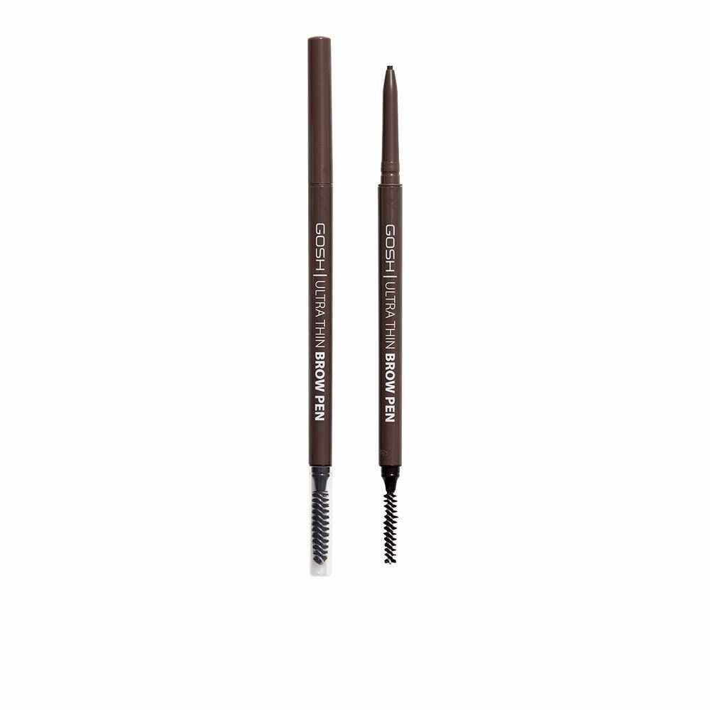 Zwei Brauenstifte, dunkelbraun, mit Bürsten. Aufschrift: GOSH Ultra Thin Brow Pen.
