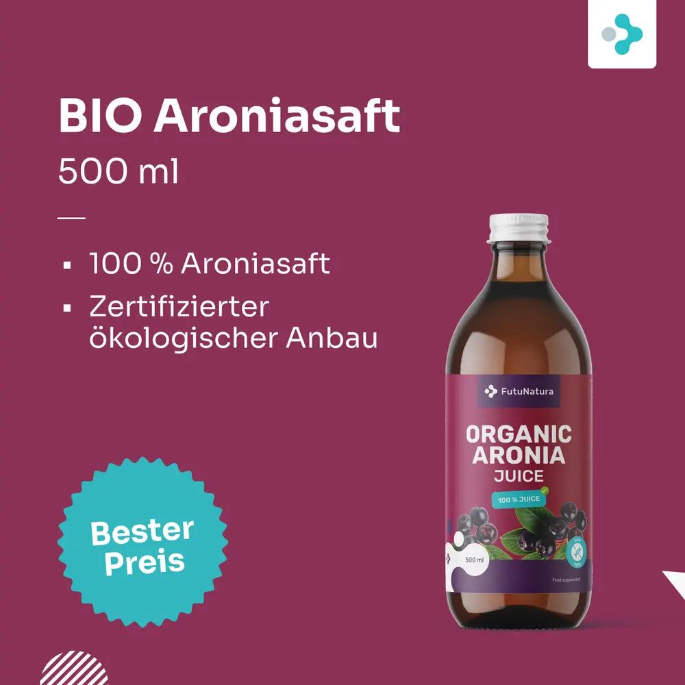 FutuNatura BIO Aroniasaft – 100 % Direktsaft