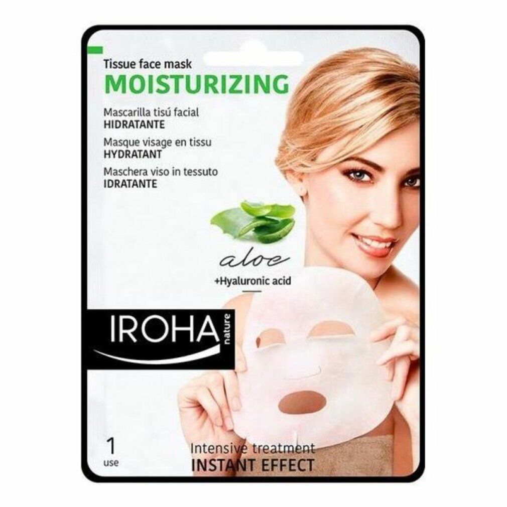 Iroha Nature Feuchtigkeitsspendende Tuchmaske mit Aloe Vera und Hyaluronsäure.