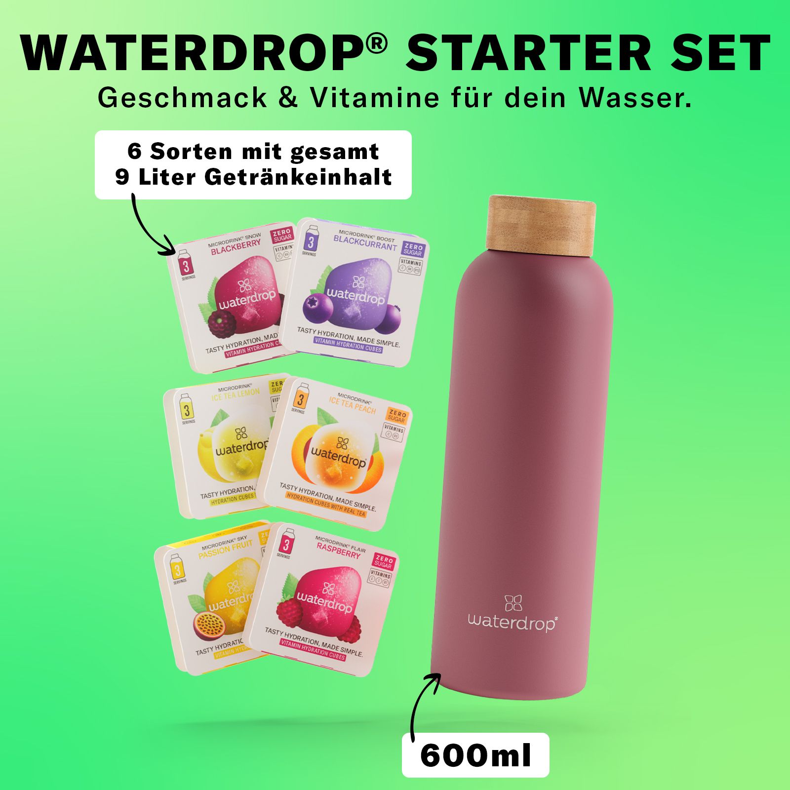 waterdrop® Starter Set Steel Midtone Pink