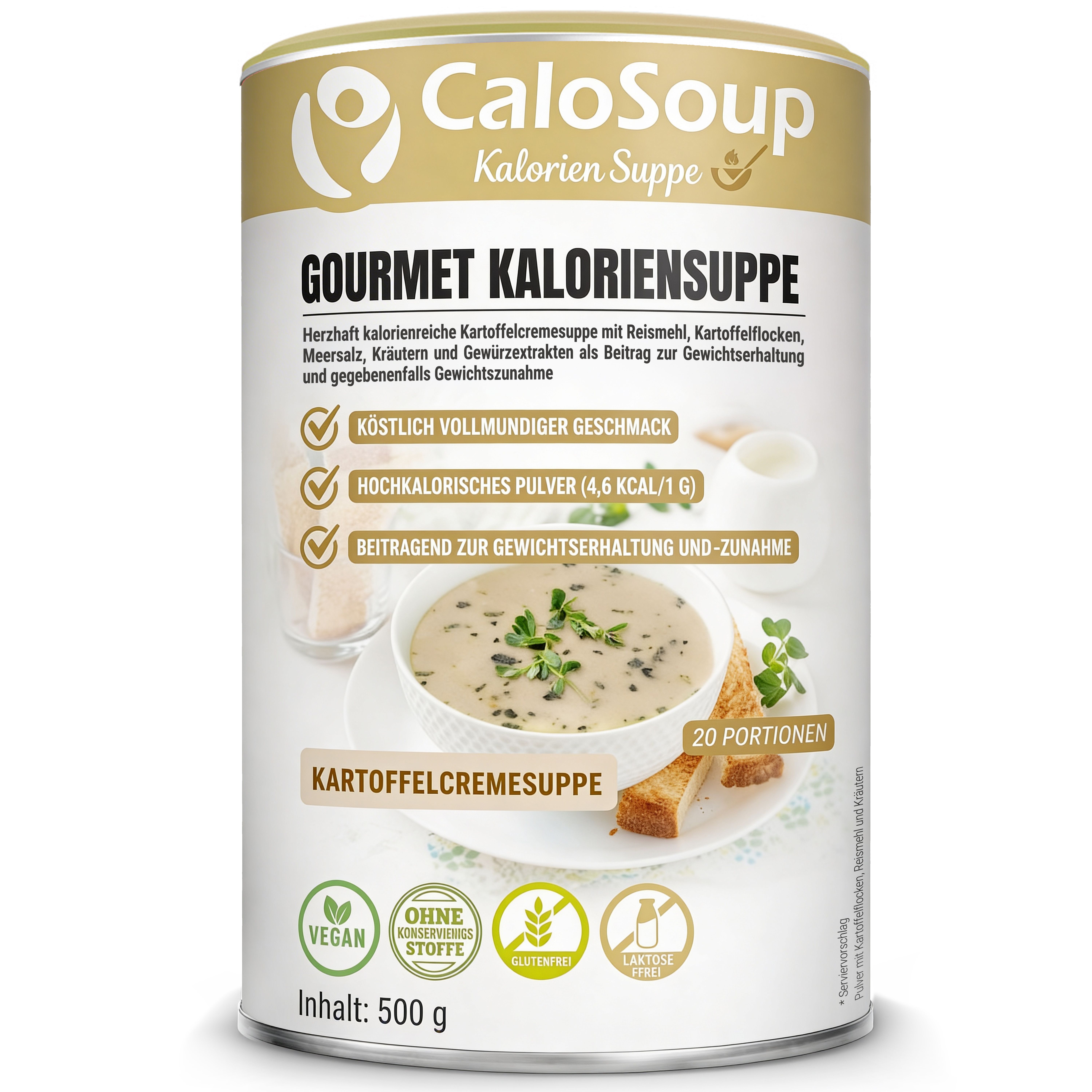 CaloSoup Gourmet Kartoffelcremesuppe – Hochkalorische Suppe zur Gewichtszunahme