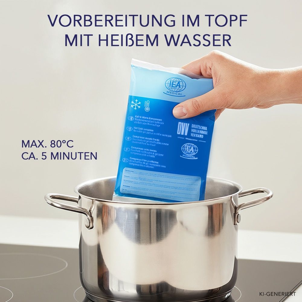 Frau mit Kompresse am Knöchel, ideal für Sport.