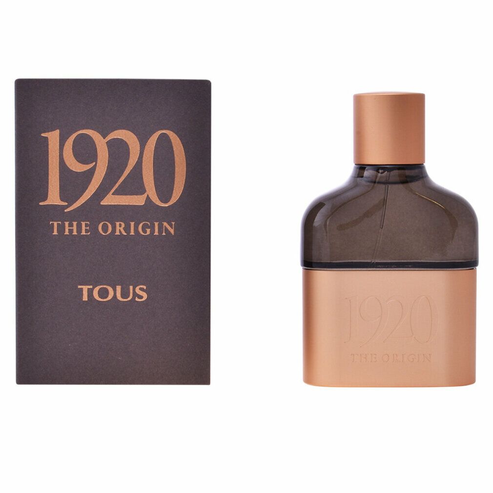 Parfümflasche und Verpackung. Flasche mit kupferfarbenem Boden und Deckel, dunklem Glas. Verpackung mit goldfarbenem Text.