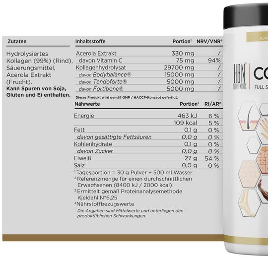 Detailansicht der Zutatenliste auf einem weißen Hintergrund. Enthält Informationen zu Inhaltsstoffen und Nährwerten. Text in Schwarz.