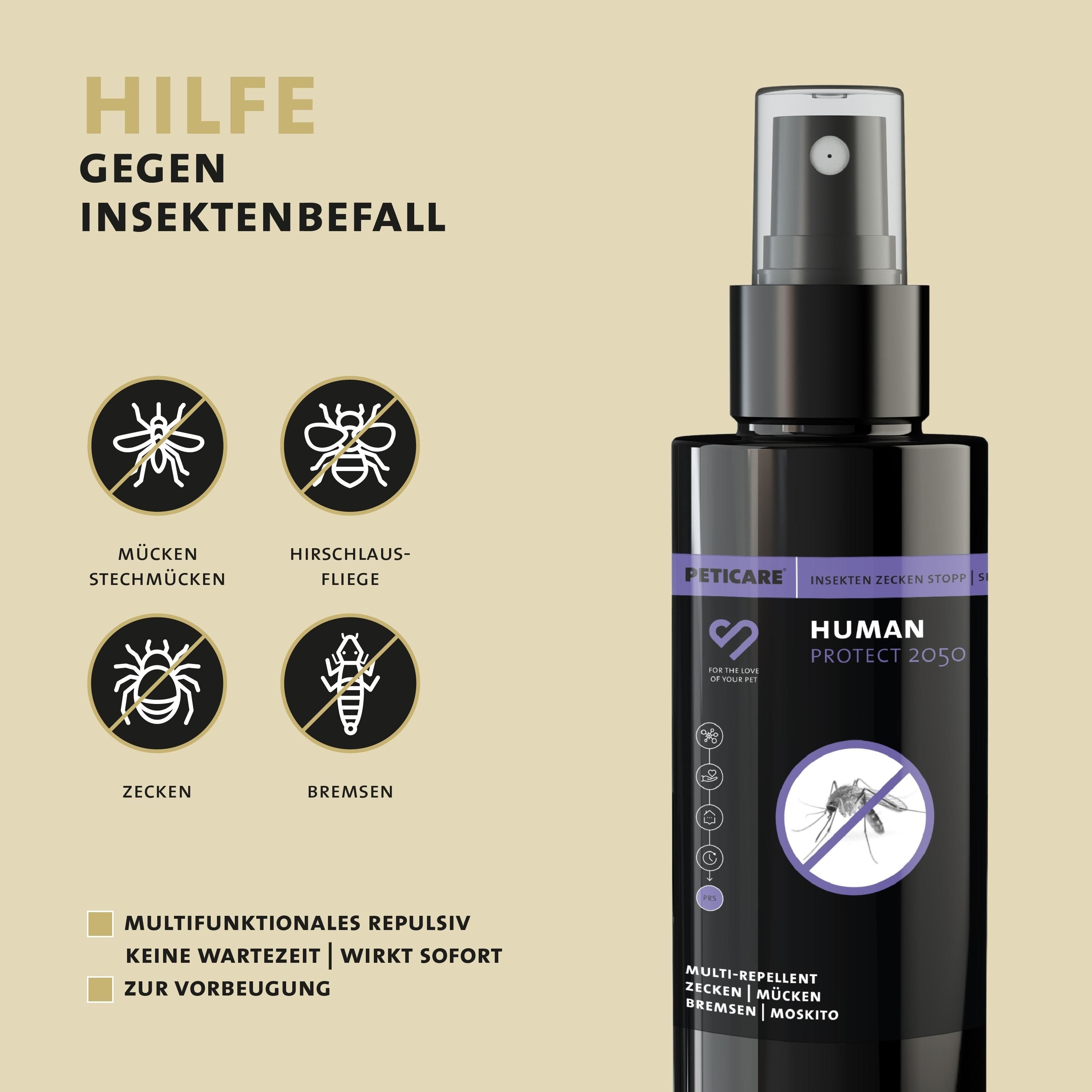 Insektenschutz Spray für Menschen, Langzeit-Abwehr gegen Mücken, Zecken & Bremsen für die Familie