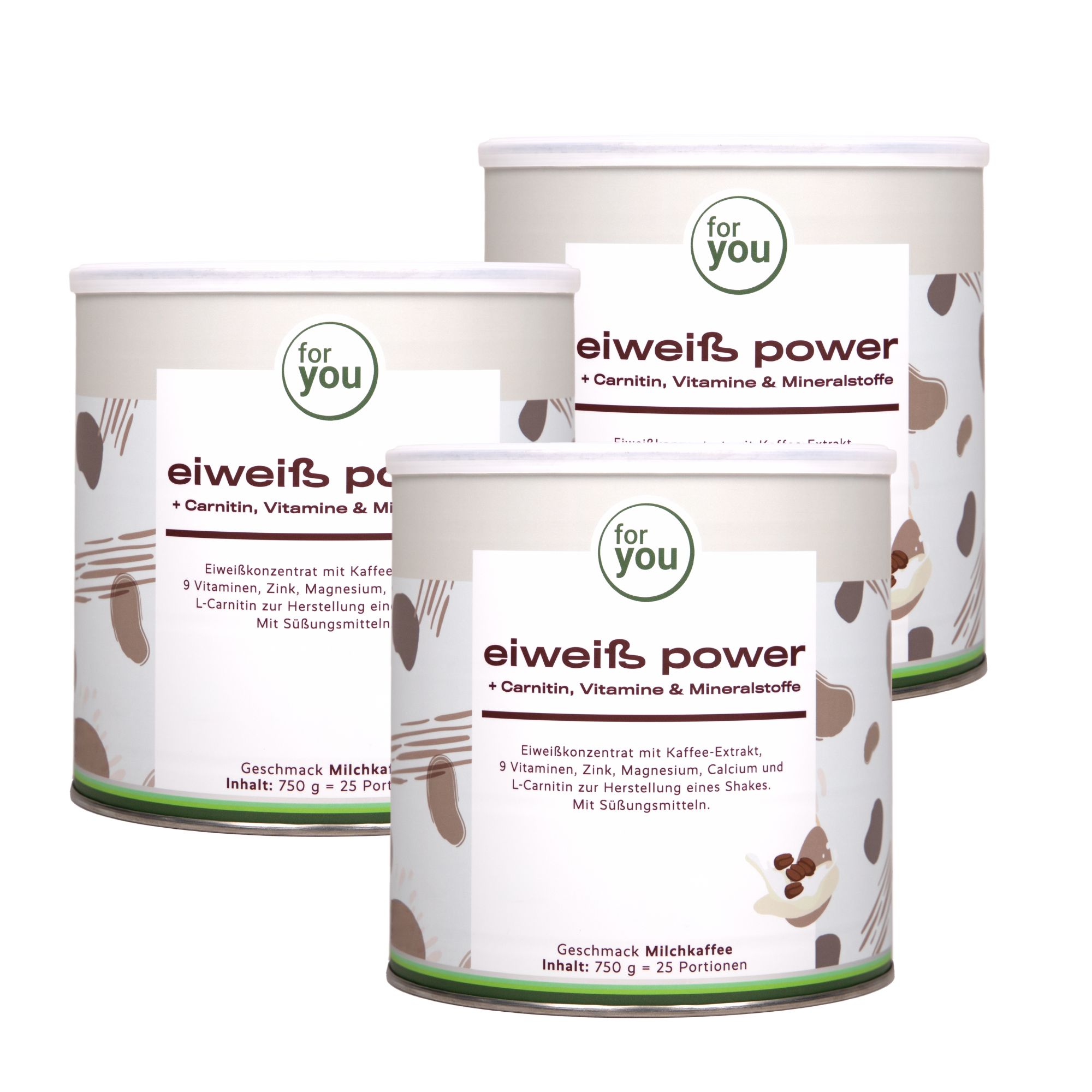 Dose "eiweiß power" Milchkaffee-Geschmack, 750g.