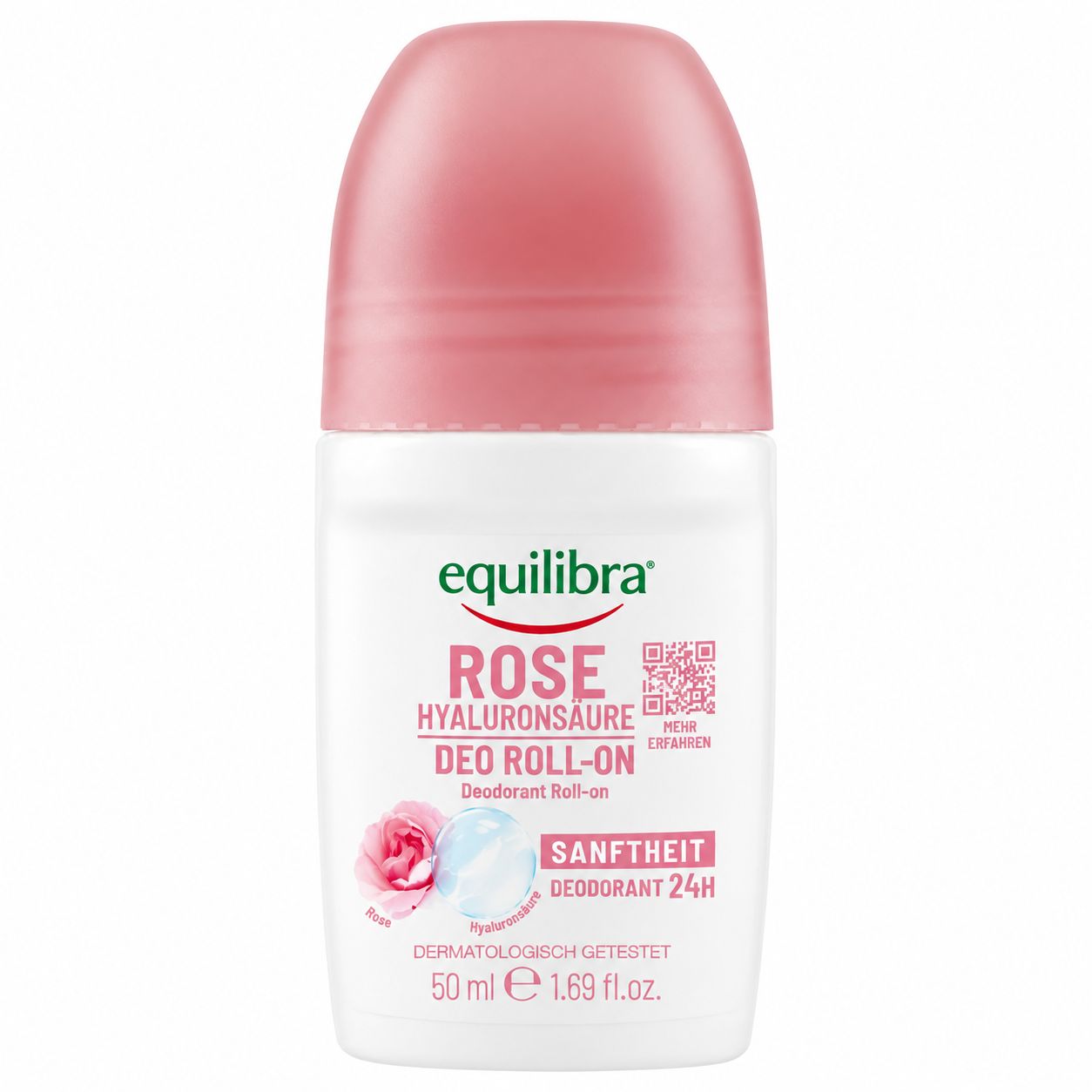 Equilibra Rose Hyaluronsäure Deo Roll-On, 50ml.