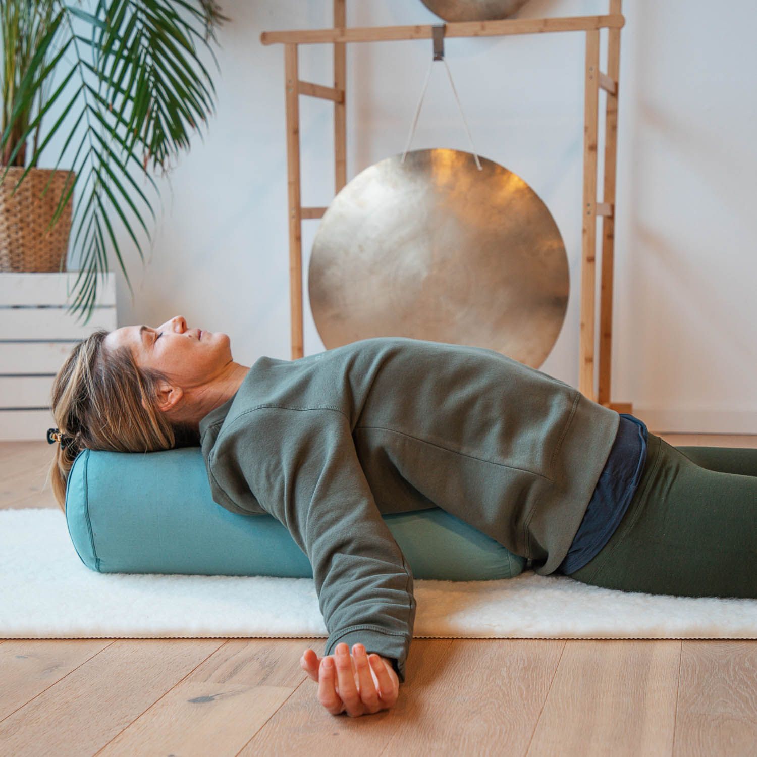 bodhi Yoga-Bolster (rund) ECO, Füllung KAPOK Anthrazit