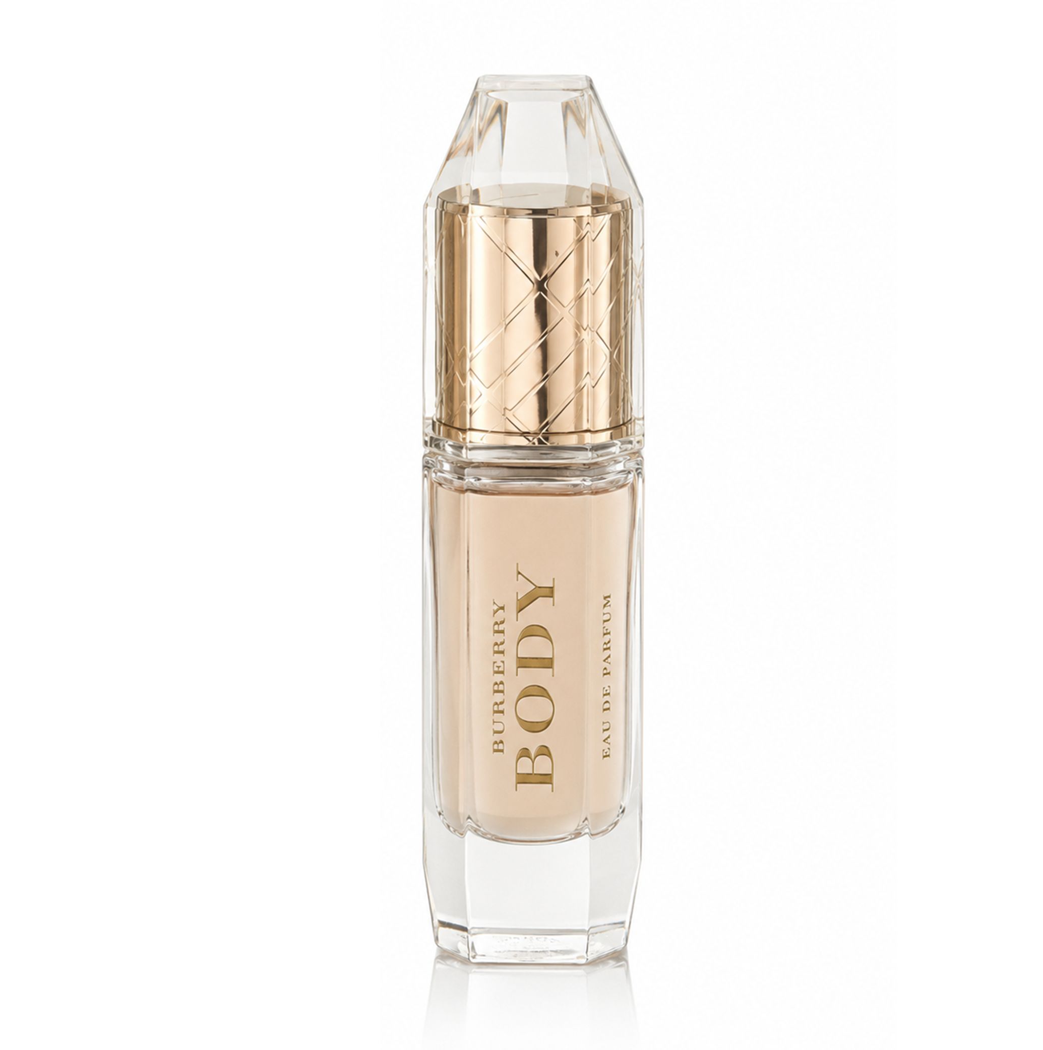 Burberry Body Eau de Parfum Flakon mit goldenem Verschluss.