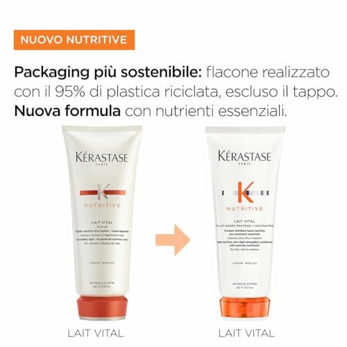 Zwei Kérastase Nutritive Lait Vital Conditioner Flaschen, eine neu, eine überarbeitet.