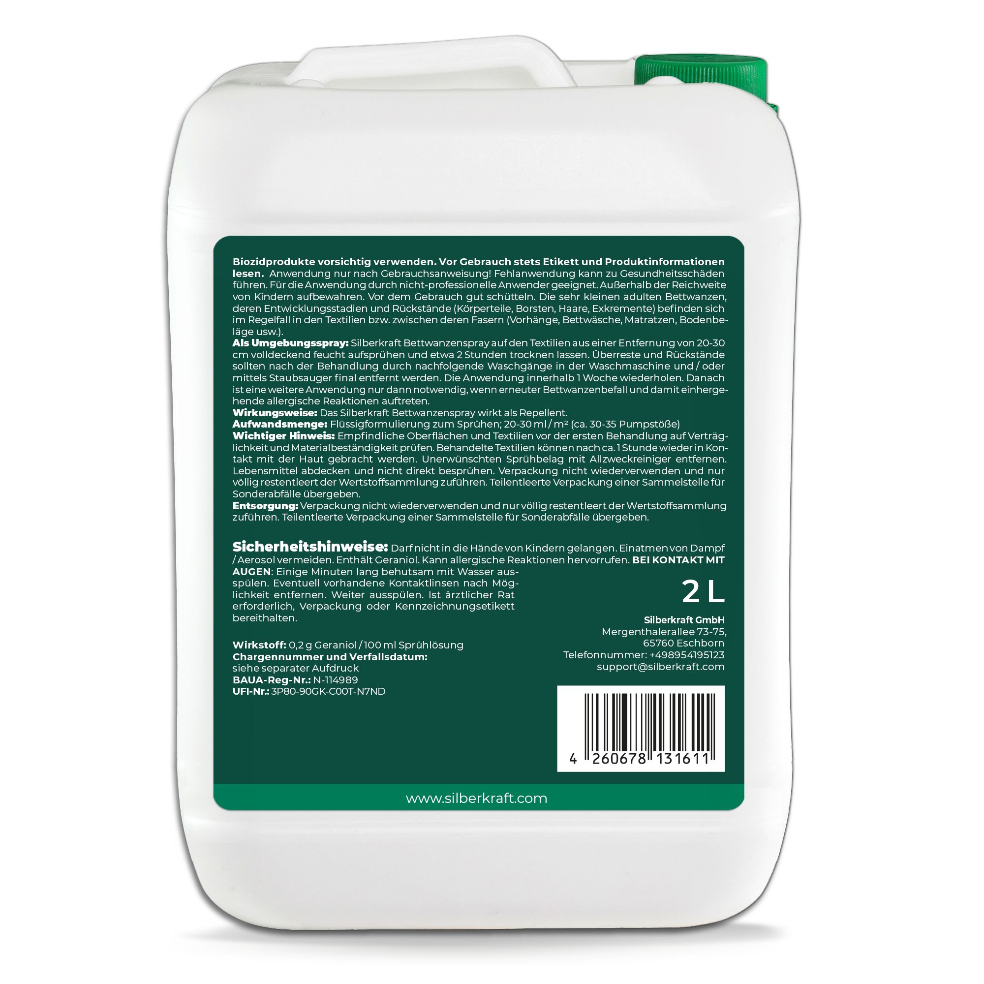 SILBERKRAFT Anti Bettwanzen Spray