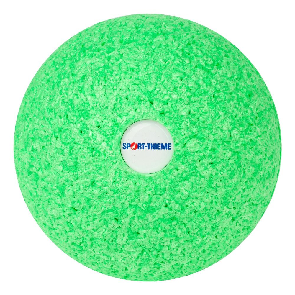 Grüner Ball mit weißem Logo. Aufschrift: SPORT-THIEME.