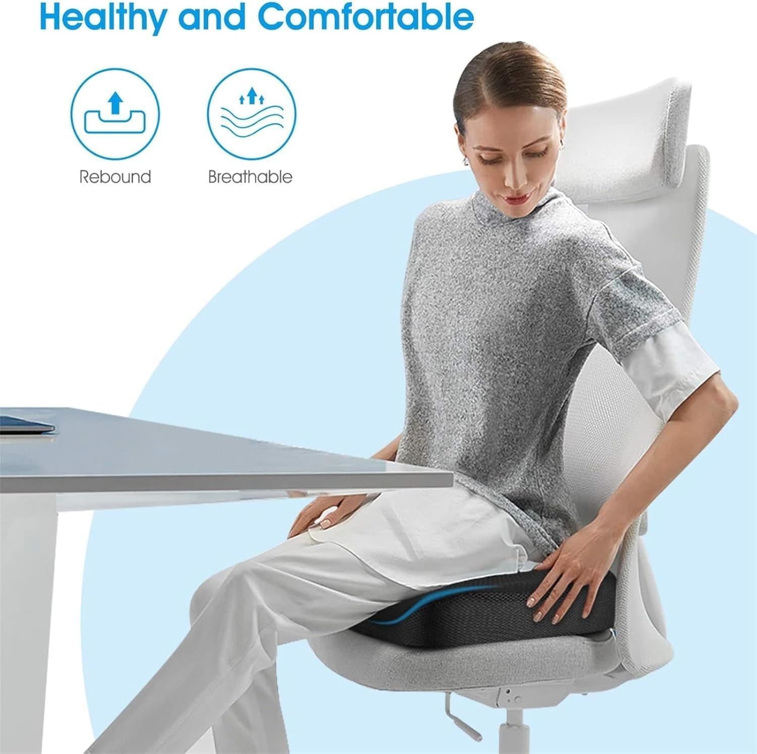 Feagar Sitzkissen Orthopädisches Sitzkissen aus Memory Foam