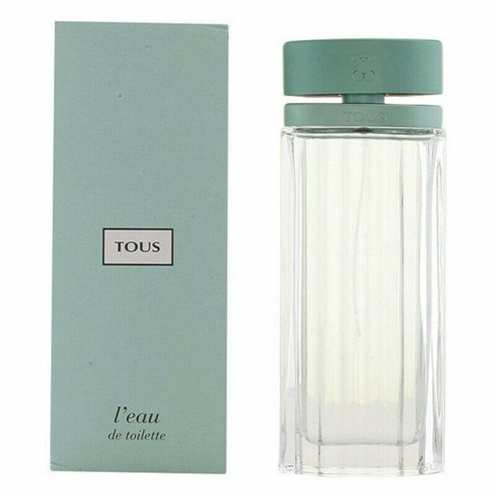 Hellgrüner Flakon und Schachtel. Auf der Schachtel steht "TOUS" und "l'eau de toilette".