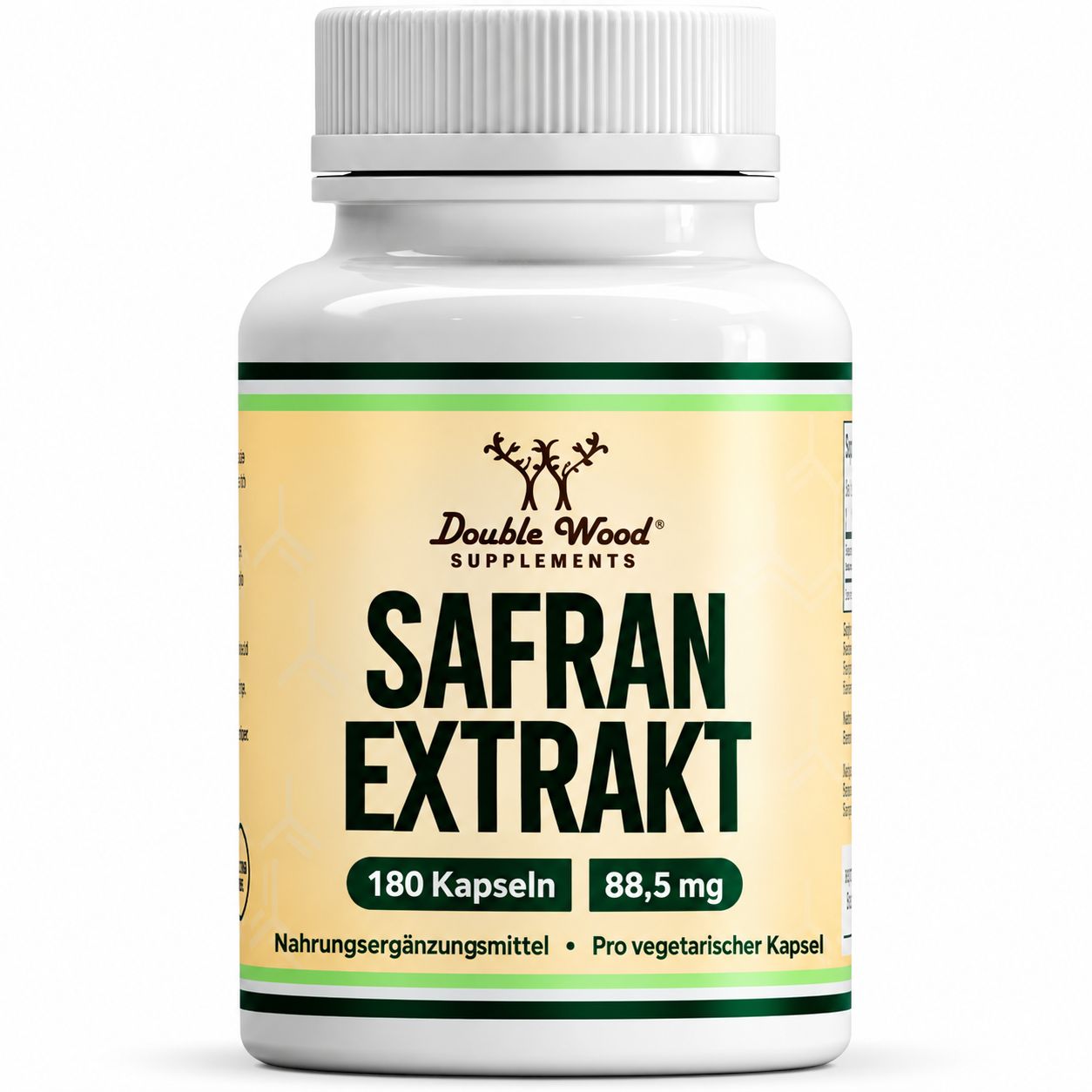Flasche mit Safran-Extrakt-Nahrungsergänzungsmittel, 180 Kapseln.