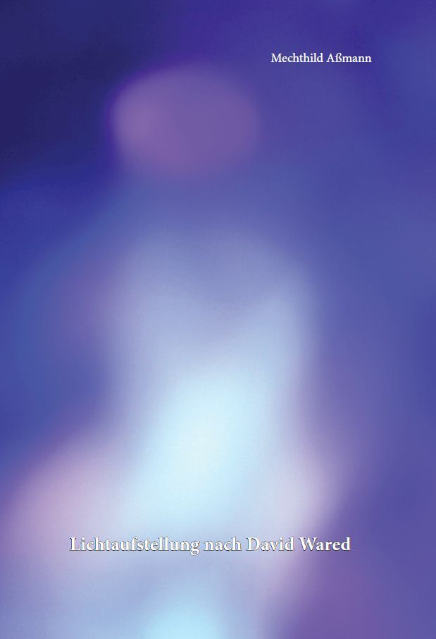 Buchcover mit blau-violettem Hintergrund. Titel: Lichtaufstellung nach David Wared. Autor: Mechthild Aßmann.