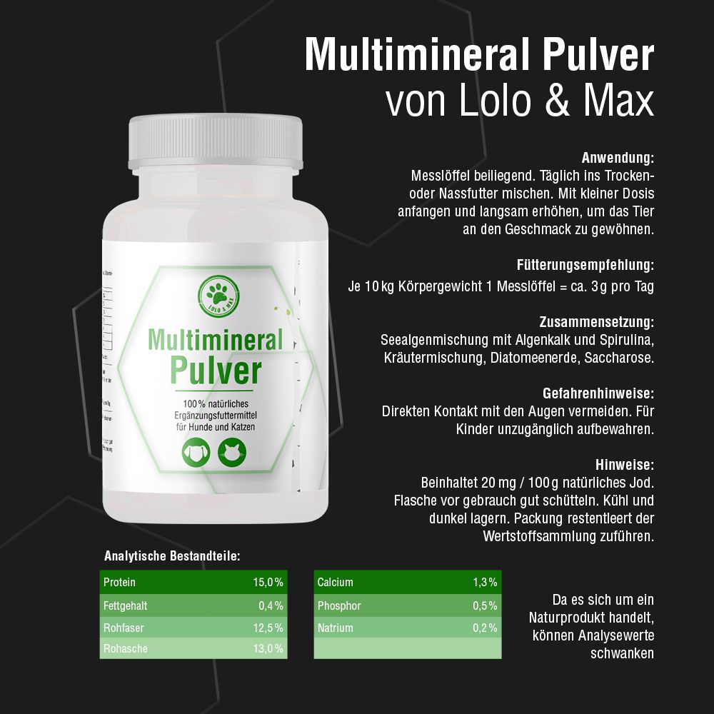 Lolo & Max - Multimineral Pulver für Hunde und Katzen