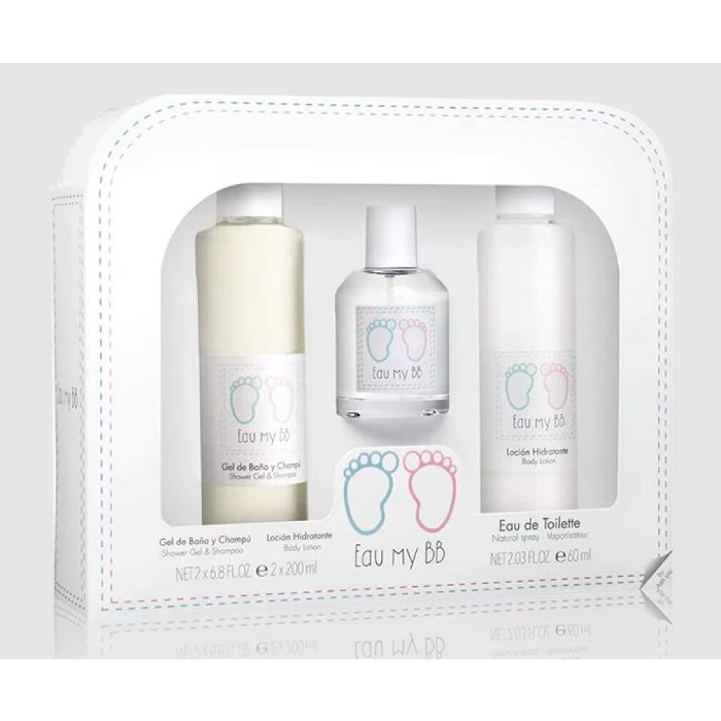 Eau My BB Geschenkset mit Duschgel, Bodylotion und Eau de Toilette für Babys.