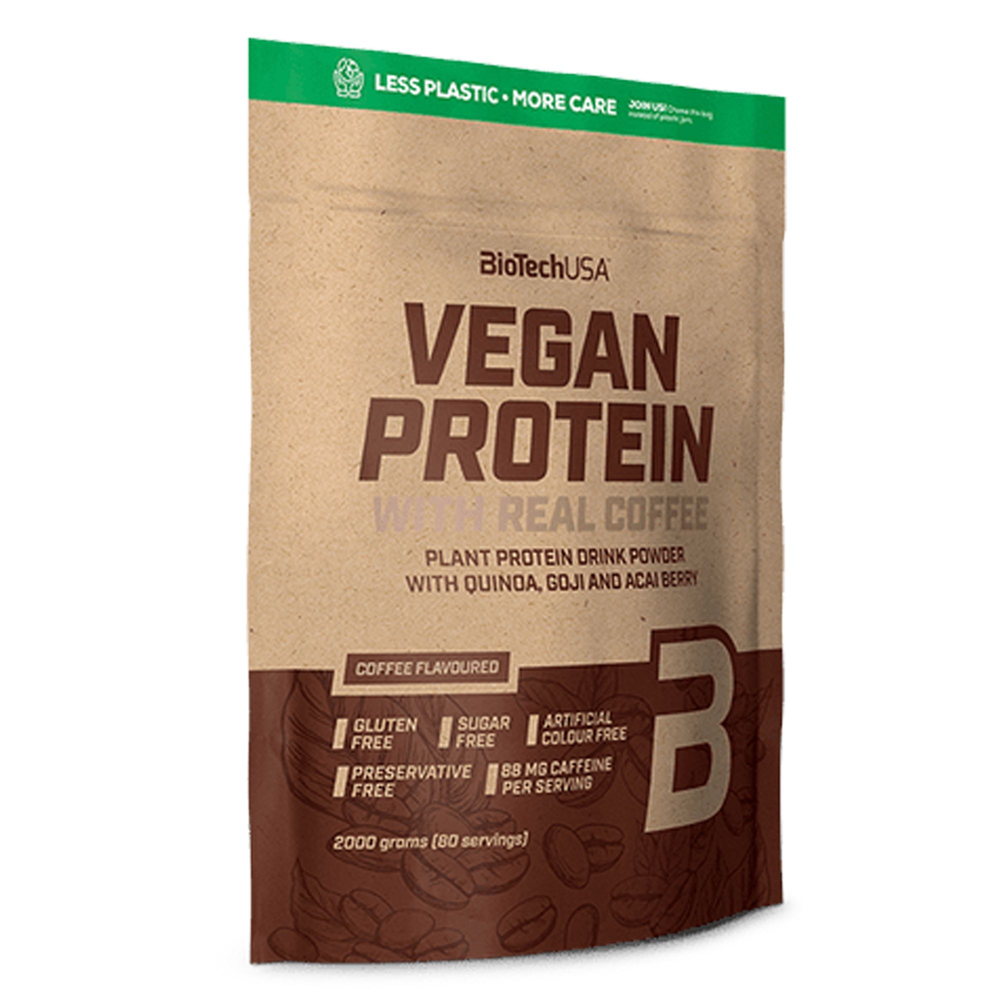 BioTechUSA Vegan Protein - Proteinkomplex mit zusätzlichen funktionellen Aminosäuren - Natural