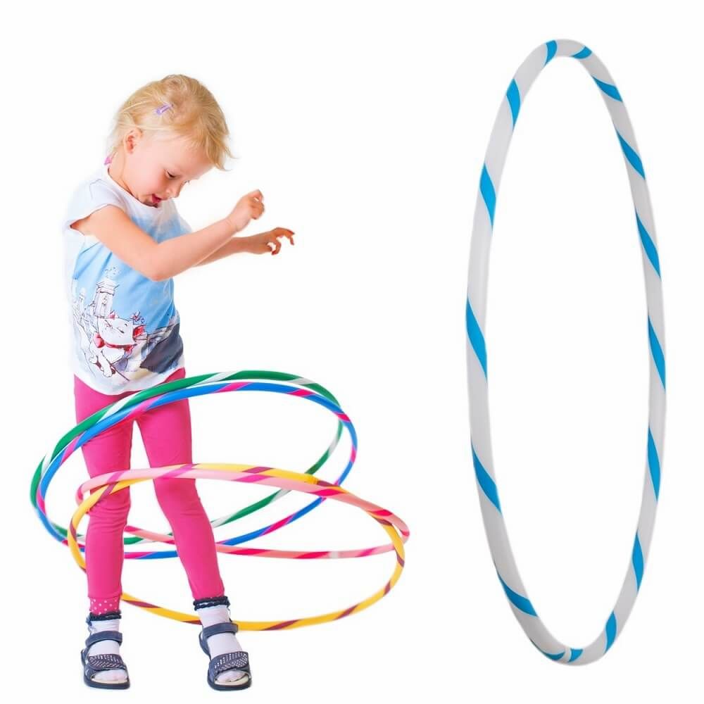 Hoopomania Kinder-Hula-Hoop mit Grip-Tape | Ø 60 cm | Weiß-Blau