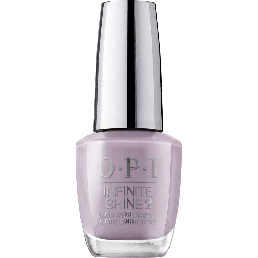 OPI Infinite Shine 2 Nagellackflasche. Helllila Lack, silberner Deckel. Produktansicht.