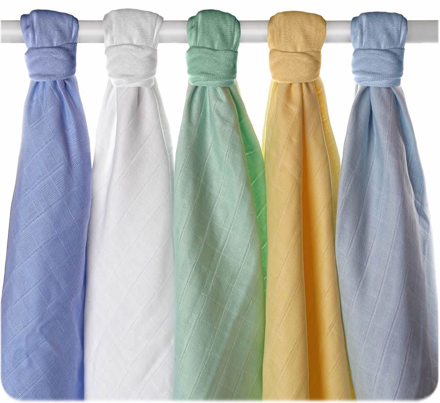 xkko Mullwindeln organic Muslin 5er-Set boys