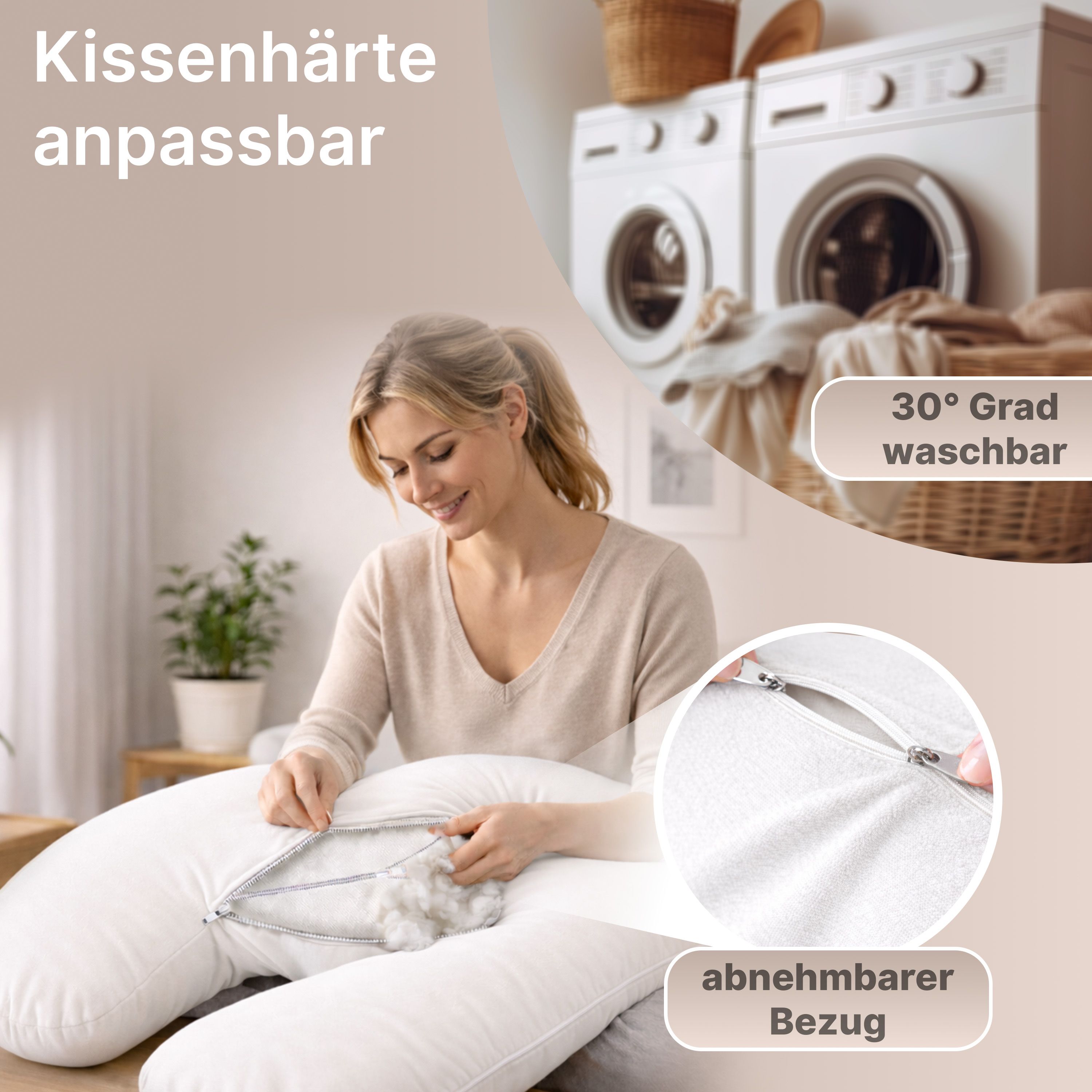 Multifunktions-Körperkissen mit Schlafmaske