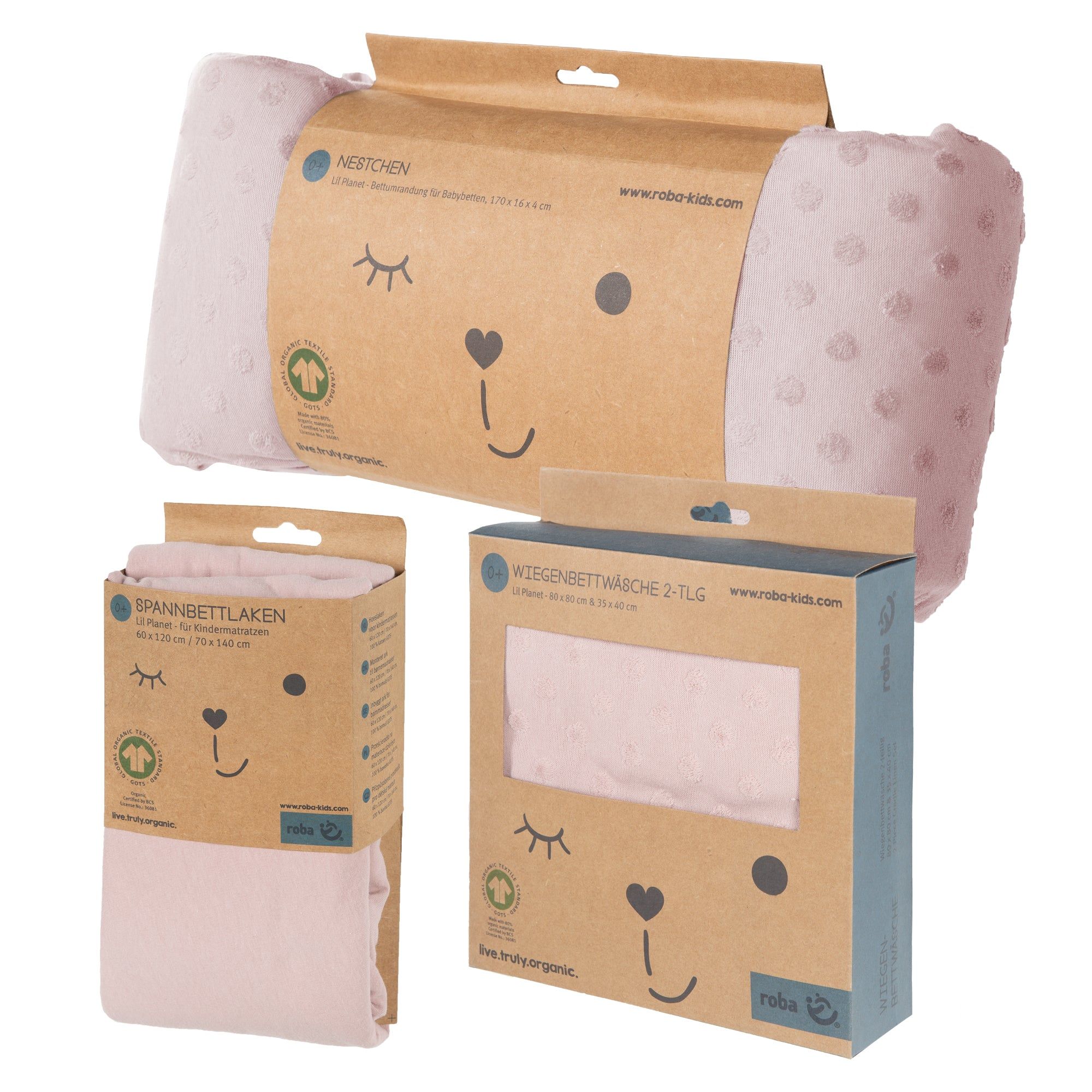 roba organic Geschenkset 'Lil Planet', Bio-Bettwäsche, -Spannbettlaken & -Nestchen