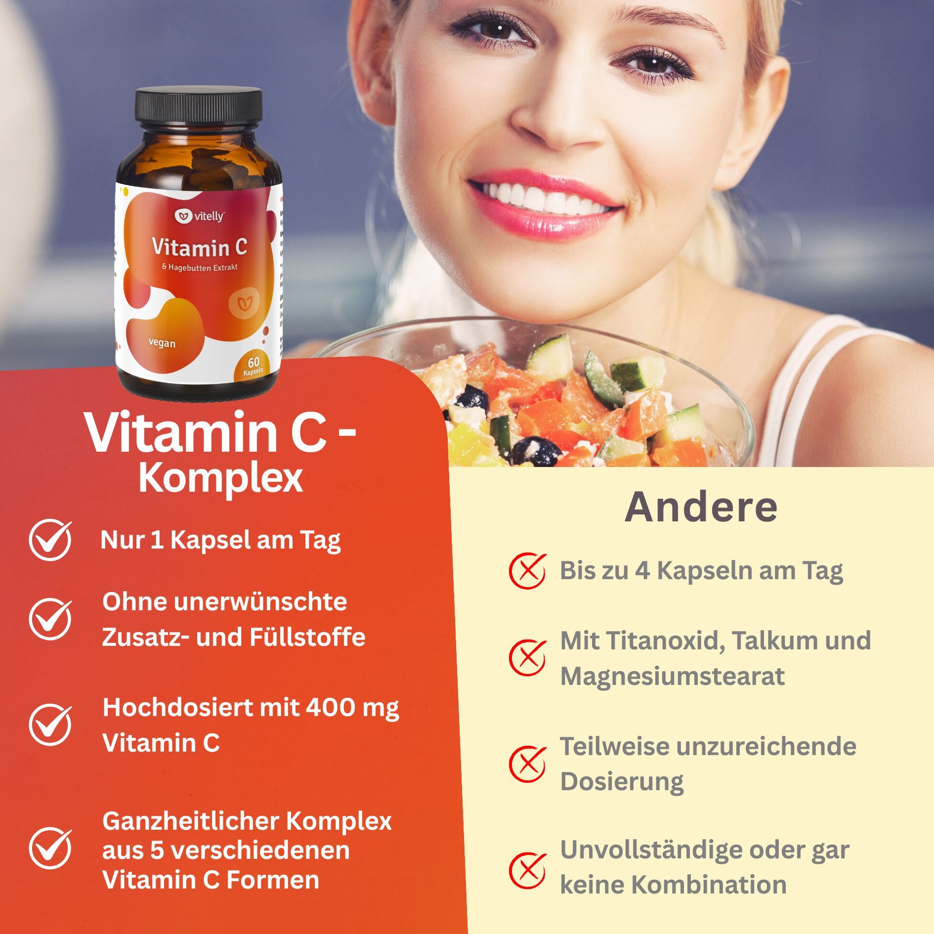 vitelly Vitamin C – hochdosiert & vegan