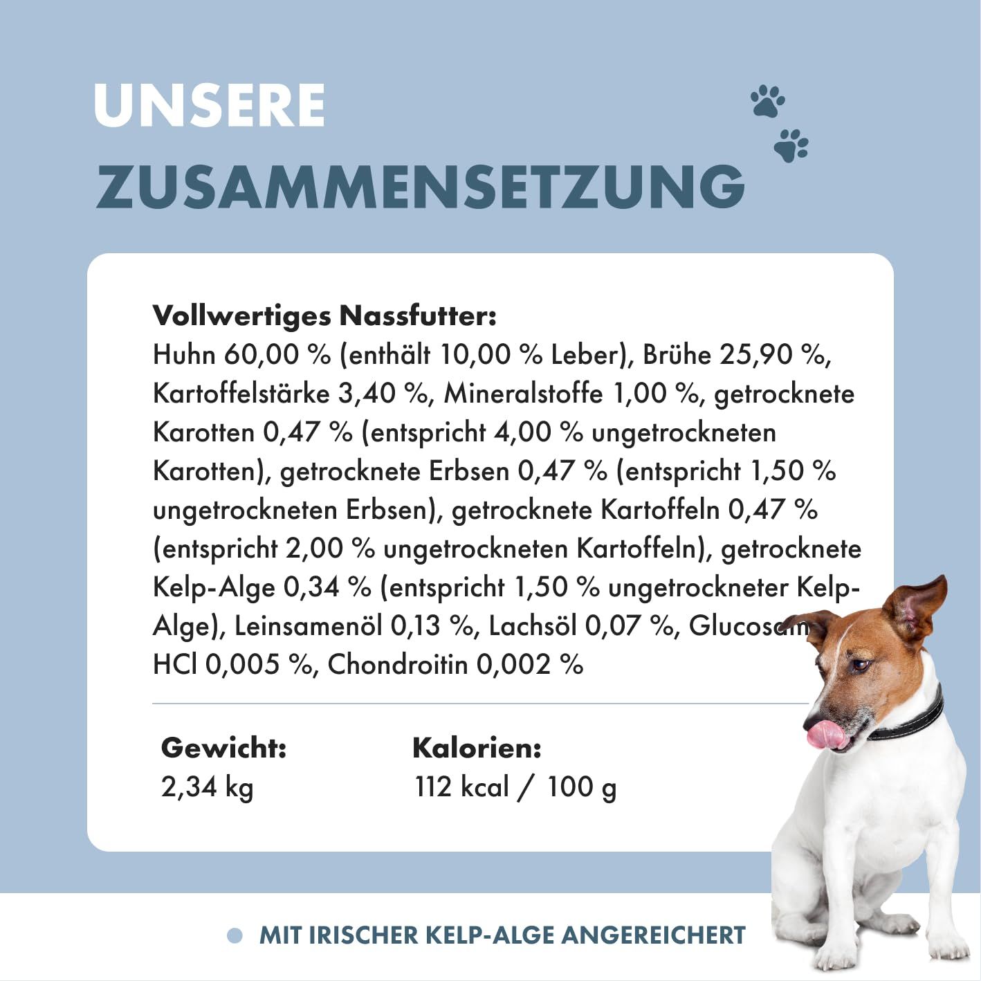 Dose irisches Huhn Nassfutter für Hunde, Junior Sensitiv.