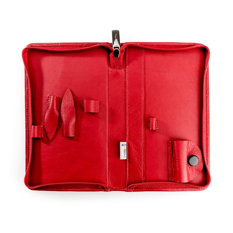 REMOS Etui "Boreas", echtes Leder, rot, leer