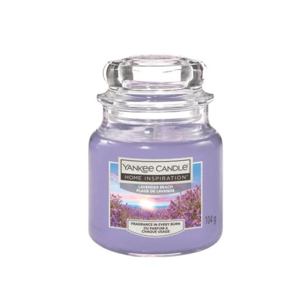 Yankee Candle Lavendel Strand Duftkerze im Glas mit Deckel, 104g.