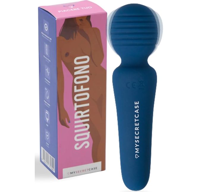 Schwarzer Vibrator, 20 cm lang, 4 cm Durchmesser. Inklusive Ladekabel und Anleitung.
