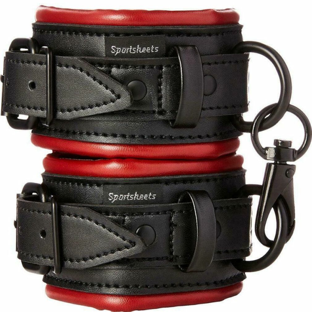 Sportsheets Saffron Cuffs - Black & Red