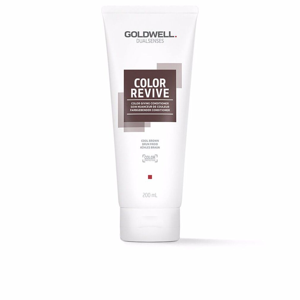 Weiße Tube mit Produktnamen und Markenlogo. Aufschrift: COLOR REVIVE, Cool Brown. 200 ml.