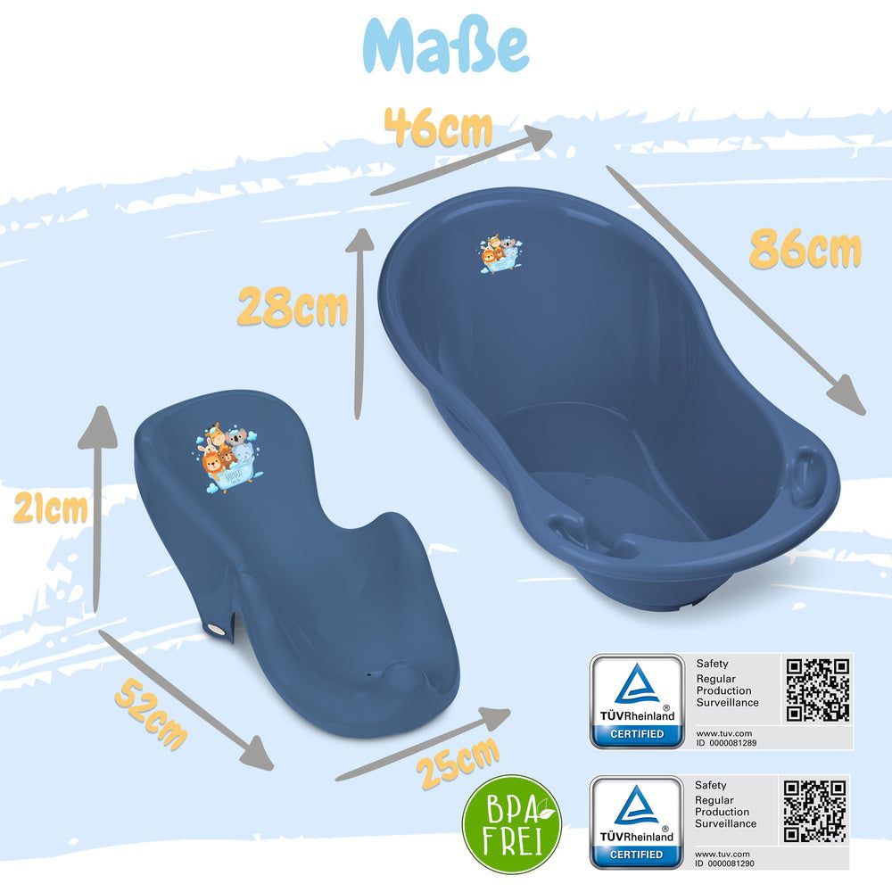 Babykajo 7 Set Baby Badewanne mit Gestell + Sitz + Abfluss + Töpfchen + Hocker + Toilettentrainer