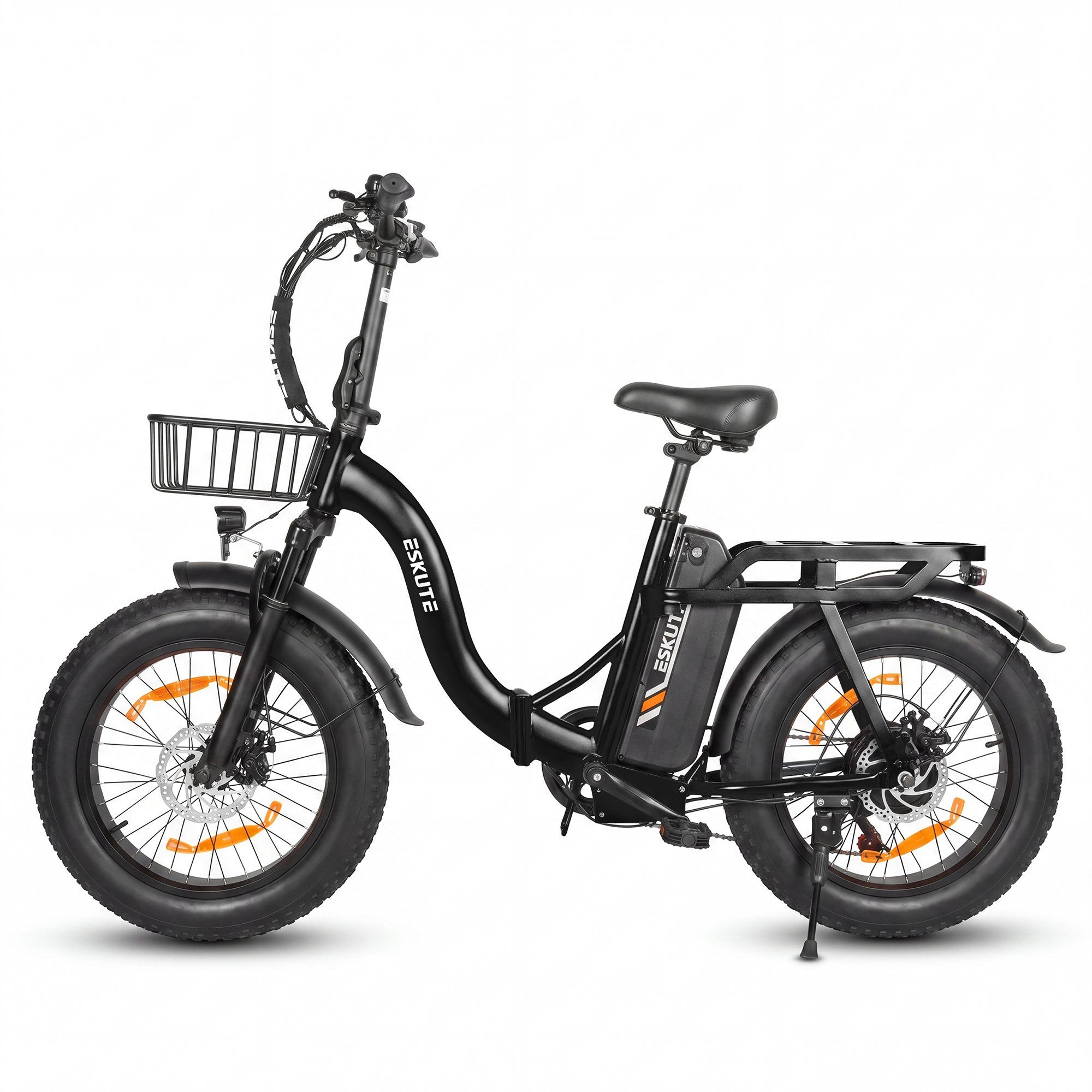 ESKUTE D202 Faltbares E-Bike mit Frontkorb, 48 V, 20,8 Ah