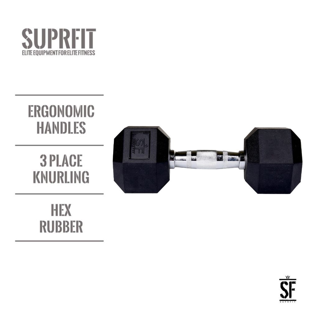 Suprfit Hex Gummi-Kurzhanteln (einzeln)