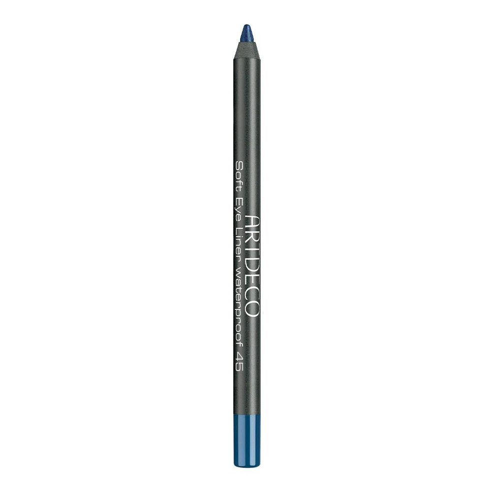 Ein blauer Artdeco Soft Eye Liner Waterproof 45 Stift. Der Stift ist blau und schwarz.