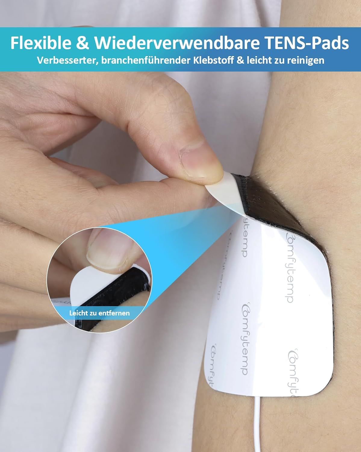 Anwendungsbeispiele: Nacken, Schulter, Rücken, Knie, Arm, Fuß.