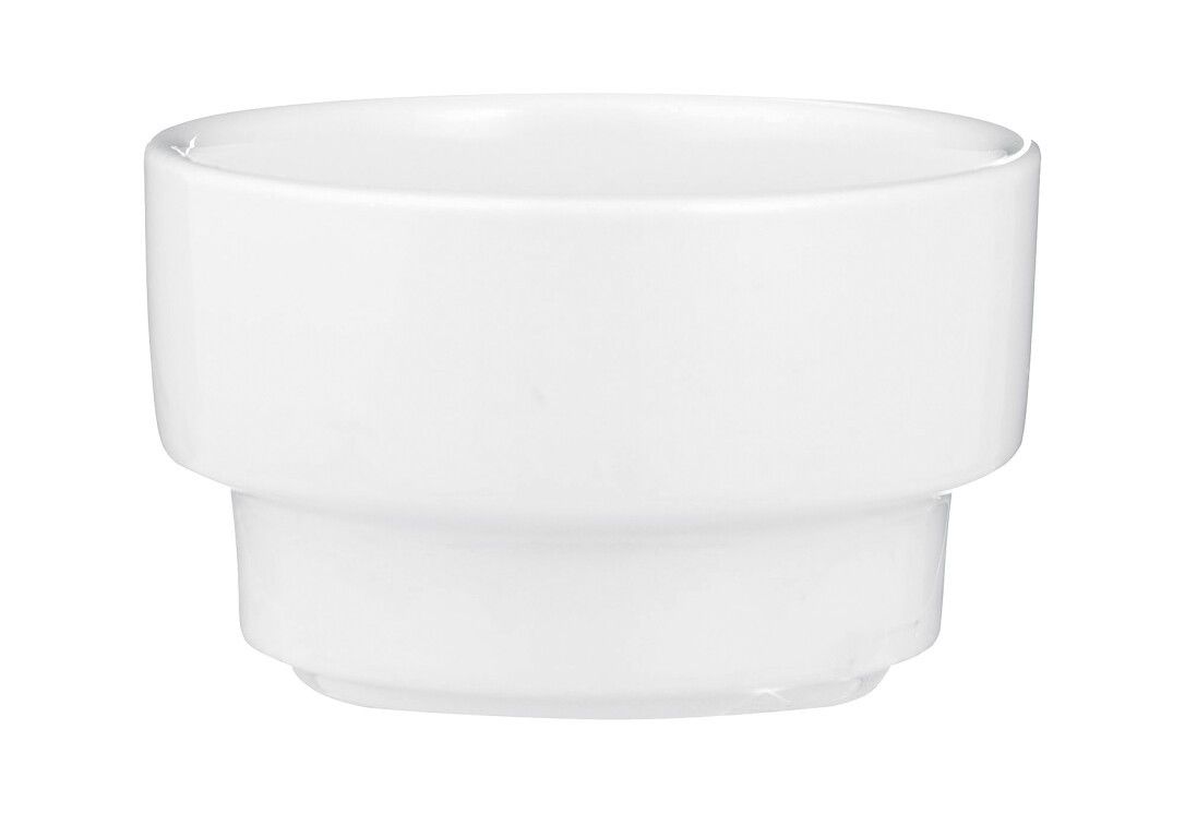 Weißer Sockel für Sprossenglas-Set. Runde Form, abgestuft.