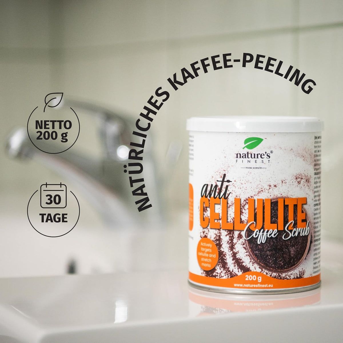 Nature's Finest Anti Cellulite Coffee Scrub - Kaffee-Peeling gegen Cellulite