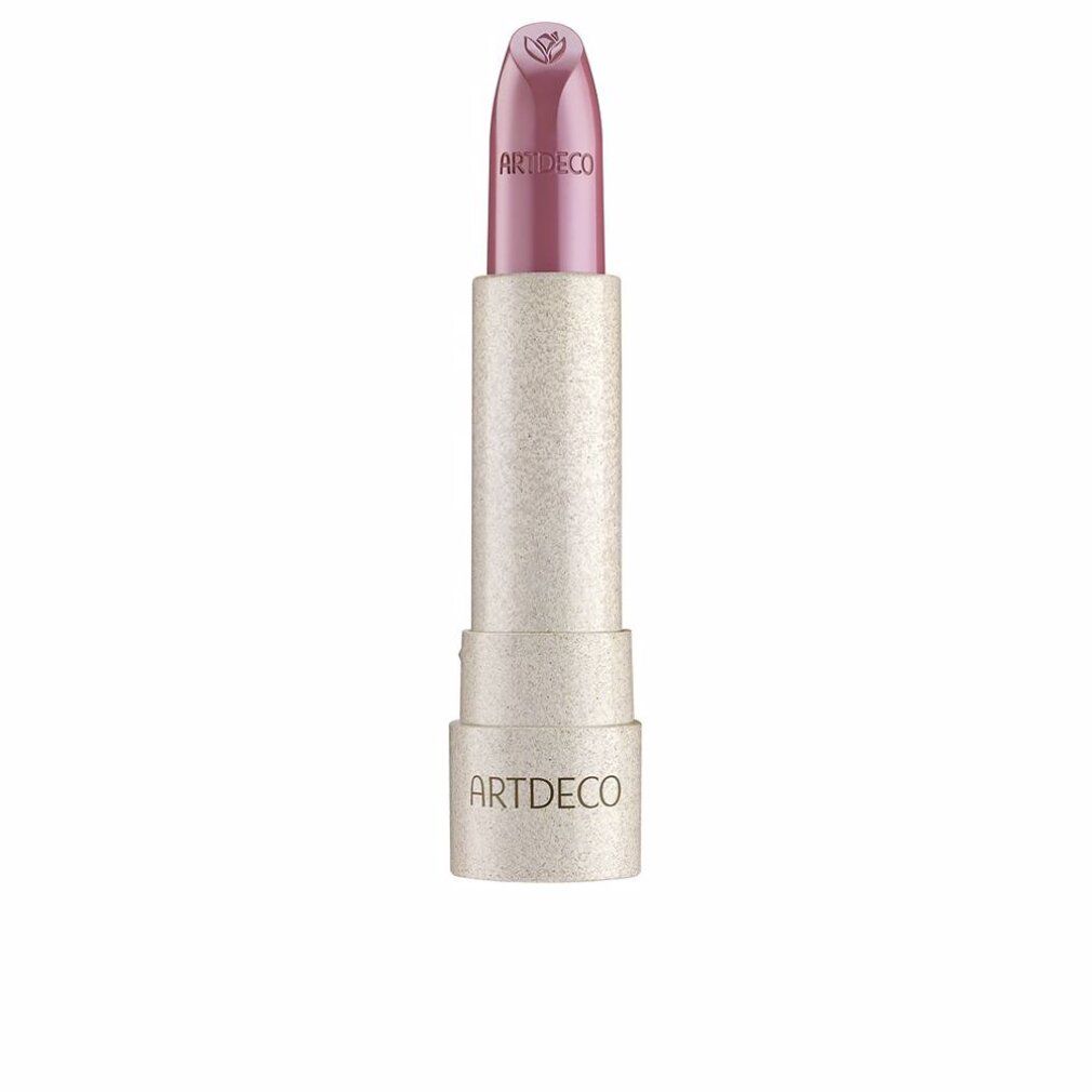 Lippenstift mit rosafarbener Spitze und beigem Gehäuse. Der Schriftzug ARTDECO ist auf dem Gehäuse sichtbar.